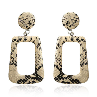 

New Fashion Big Round Geometric Drop Earrings for Women Punk Vintage Statement Earrings Snake Skin Party Jewelry Gift