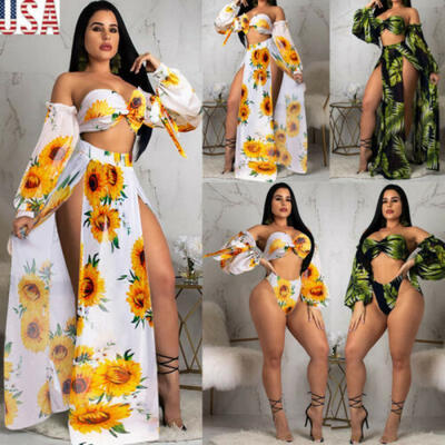 

Women Swimwear High Waist Bikini Set Push Up Bra Swimsuit Beachwear Bathing Suit