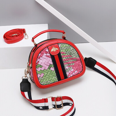 

2019 new niche Harajuku style shoulder small round bag personality stitching female bag diagonal handbag
