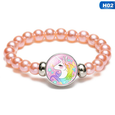 

Colorful Unicorn Bracelet Little Girl Animal Bracelets Teens Kids Pendant Beaded Bracelet Girl Party Favor Pretend Play Bracelet