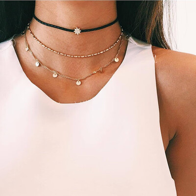 

New Arrival Three Layer Pendant Necklace For Women 2 Colors Metal Necklaces Sexy Beach Party Jewelry Gift
