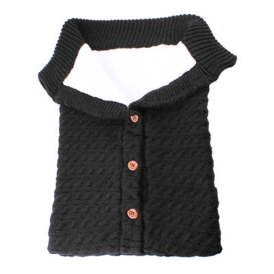 

Thickened Plush Cotton Button Knitting Blanket Baby Sleeping Bags Swaddle