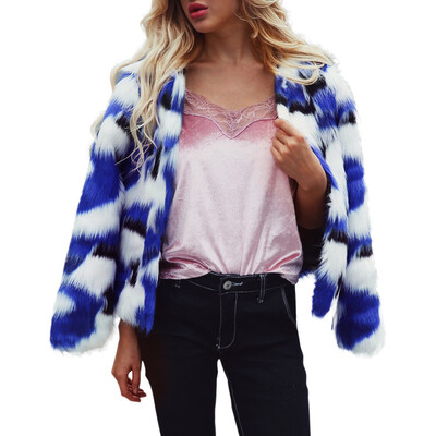 

Toponeto Womens Ladies Warm Faux Fur Coat Jacket Winter Gradient Color Parka Outerwear