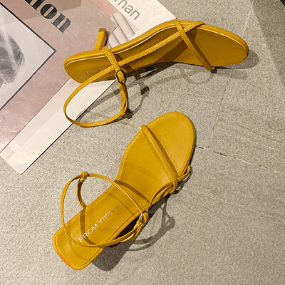 

Summer open-toed one-to-one sandals with fairy style sexy strap simple heels