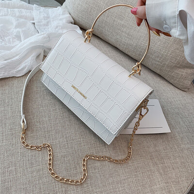 

Chic texture crocodile pattern bag female 2019 new wave Korean version of the wild single shoulder slung fashion portable chain bag