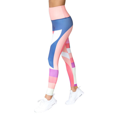 

Tailored Fashion Womens Colorful Geometry Pants Sport Yoga Printed Fitness Trousers