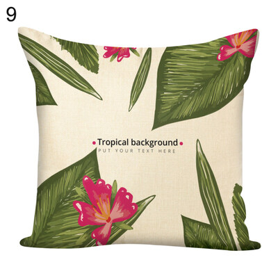 

Letters Flower Green Plants Square Pillow Case Cushion Cover Sofa Bed Car Decor