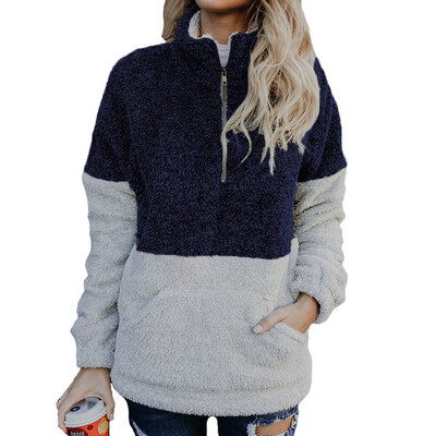 

Nomeni Womens Plush Autumn Winter Tops Oversize Fluffy Fleece Sweatshirt Outwear