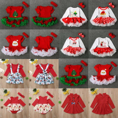 

Christmas Newborn Toddler Baby Girls Pageant Birthday Party Bowknot Tutu Dress