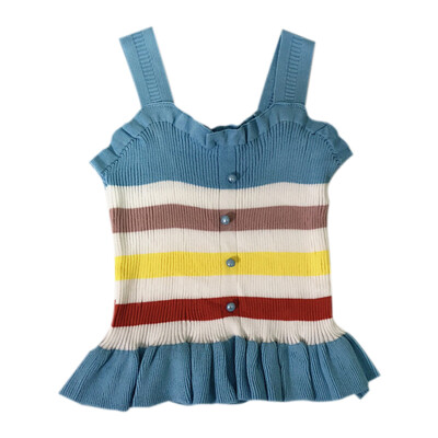 

Women Summer Fashion Concise Sweet Color-blocked All-match Slim Fit Camisole Top