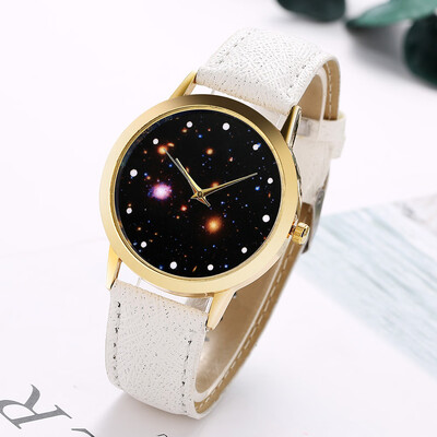 

Hot Sale Women Watches Starry Sky Dial Ladies Quartz Analog Wristwatch Featured Leather Strap Fashion Clock Gift Montre Femme
