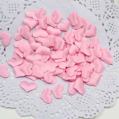 

FUNNYBUNNY 100pcspack Satin Padded Fabric Scatter Love Heart Table Decoration Wedding Favour Decor DIY