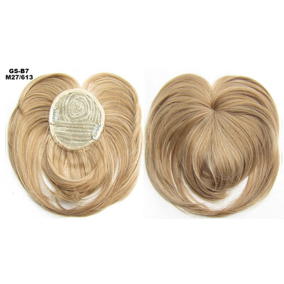 

Gobestart Women Silky Clip-On Hair Topper Wig Heat Resistant Fiber Wig Fashion Hair Wig