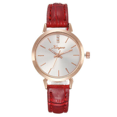 

Luxury Womens Watches Leather Strap With Rhinestone Business Ladies Quartz Wristwatch Rose Gold Disc Clock Reloj Mujer