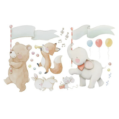 

Wall Stickers Cartoon Animal Stickers PVC Wallpaper Removable Art Wall Decals For Childrens Room Decoration 4829CM