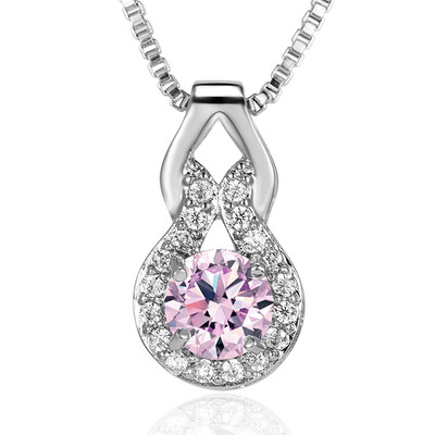 

Silver Color Necklace Waterdrop CZ crystal Zircon Stone Pendant Necklace Jewelry Women Bridal Wedding Collare Necklaces 47cm