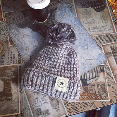

Autumn&Winter New Furring&Thickening Big Furry Pentagon Labeled Edge Wool Cap Men&Womens Headgear Warm Tide Cap