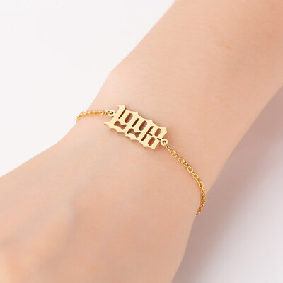 

1980-2000 Pendant Charm Bracelets Stainless Steel Chain Jewelry Gifts For Women Men Baby Child Time Past Birthday Gifts
