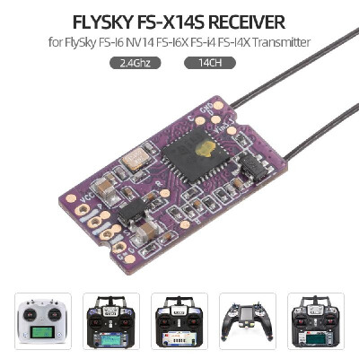 

FlySky FS-X14S Receiver 24Ghz 14CH PPM i-BUS SBUS Signal Outputs for FlySky FS-I6 NV14 FS-I6X FS-i4 FS-I4X Transmitter