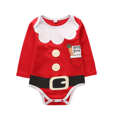 

Red Christmas Newborn Baby Rompers Baby Boy Girl Clothes Santa Long Sleeve Cartoon Cute Girl Jumpsuits Fashion Boy Rompers