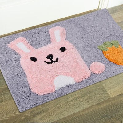 

Greensen Cartoon Flocking Floor Mat Carpet Home Bathroom Water Absorption Non-slip Mat