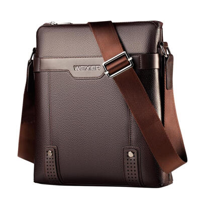 

Solid Color Shoulder Bags Business PU Leather Men Crossbody Messenger Bags