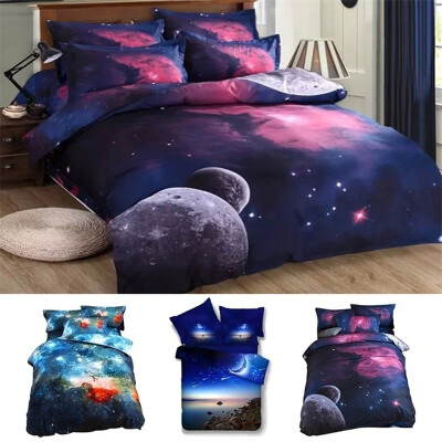 

3D Galaxy Duvet Cover Set Single Double TwinQueen Bedding Sets Universe Outer Space Themed Bed Quilt Cover Set