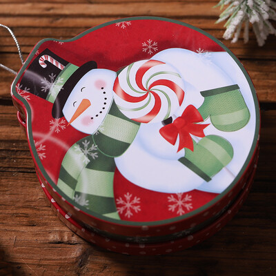 

〖Follure〗For Christmas Tree Ornament Round Cookie Jar Candy Storage Box Childrens Gift