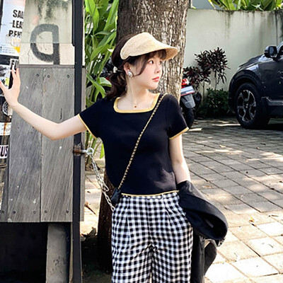 

Women Simple Solid Color T-shirt O Neck Short Sleeve Tee Shirts Casual Loose Tee Tops Female Summer T Shirts