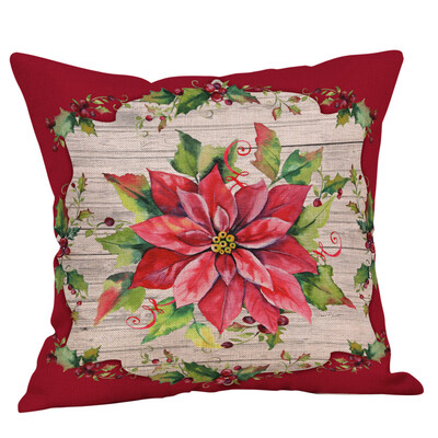 

Tailored Cotton Linen Christmas Tree Zipper Closure Pillow Case Throw Cushion Cover Home