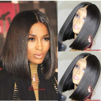 

ciara celebrity style Short Bob Wig 13x6 Lace Front Wigs for Black Women Brazilian Remy Hair Pre Plucked Hairline deep parting sty