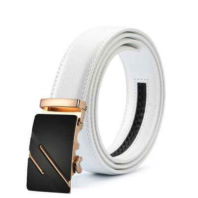 

New Designer letter buckle Automatic Buckle Cowhide Leather belt men jaguar designer white belts mens belts luxury 110-125cm
