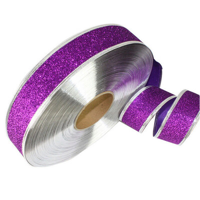 

Christmas Ribbons Glitter Ribbon Holiday Decor Xmas Ornament Gold Wrapping 2M