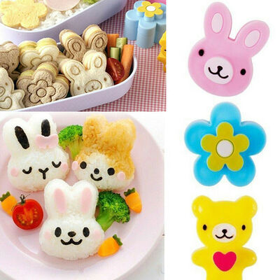 

Mini Sandwich Cutters Shapes For Kids Plastic Bento Sandwich Cutters Mold 3PCS Cartoon Baking Mould