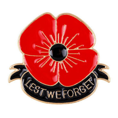 

Red Lest We Forget Poppy Brooches Pins Broach For Hero Soldier Remembrance day Gifts