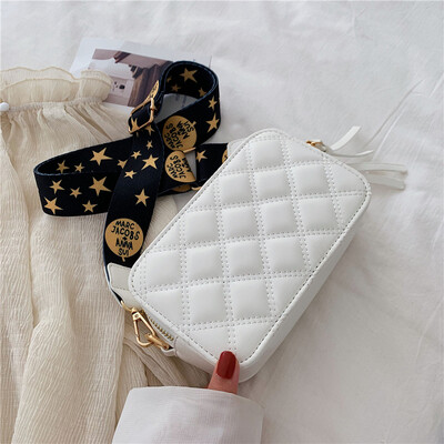 

Korean version 100 lap bag small fresh rhombus broadband small square bag new 2019 fashion womens bag ins oblique satchel