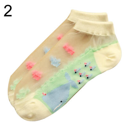 

Summer Women Marine Series Ultra Thin Transparent Low Cut Short Ankle Socks