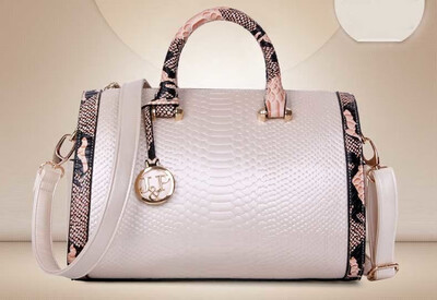

Trend Fashion Serpentine Boston Leather Handbag Trendy Luxe Sac Famous Brand Cheap Woman Snake Bags Female Single Shoulder Bag