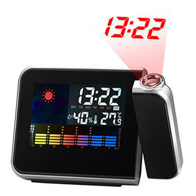 

Siaonvr LCD Projection Digital Weather Snooze Alarm Clock LED Backlight Color Display