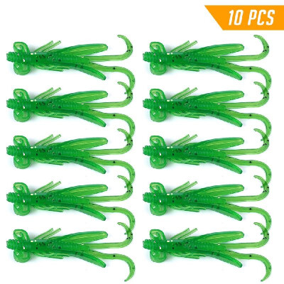 

10PCS Soft Plastic Lures 6cm 2g Soft Shrimp Bait Swimbait for Freshwater Fishing