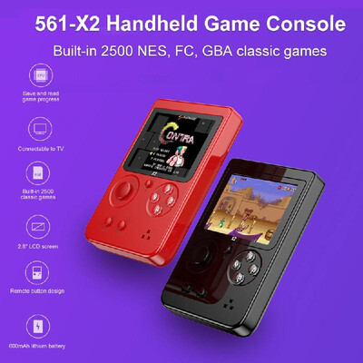 

561-X2 Nostalgic Handheld Game Console Built-in 2500 NES FC GBA Games 28 Inch LCD Children Birthday Gift