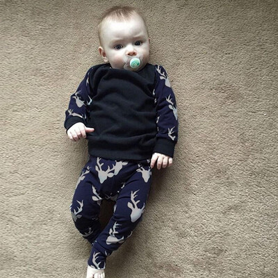 

1Set Toddler Kids Baby Boy Girl Clothes Deer Tops Jacket Pants Outfits