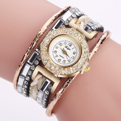 

Manufacturers supply Europe&the United States hot new hand-woven braided ladies fashion watch with rhinestone trend bracelet watch