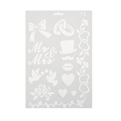 

Heart Bowknot Theme Plastic Hollow Ruler Template DIY Photo Album Draw Tool