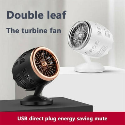 

Desk USB Fan Quiet Small Personal Portable Mini Table with Twin Turbo Blades