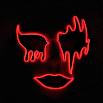 

Luminous Halloween Masquerade Cosplay Mask Full Face Party Grimace Mask Glowing Cold Light Mask Decoration