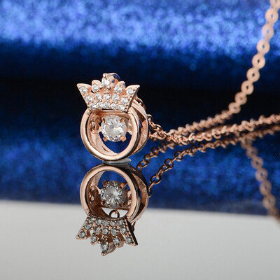 

Available 925 Necklace Sterling Silver Purple Crystal Zircon Crown Pendant Fashion MenS & WomenS Jewelry Gifts