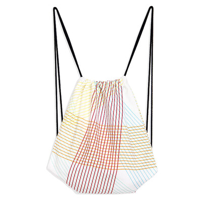 

Hot Cotton Canvas Drawstring Travel Backpack Student Book Bag Print Double triangle