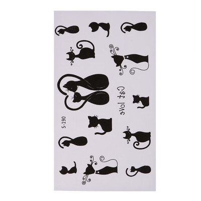 

10 Sheets Fashion Cat Tattoo Stickers Temporary Waterproof Body Art Decor