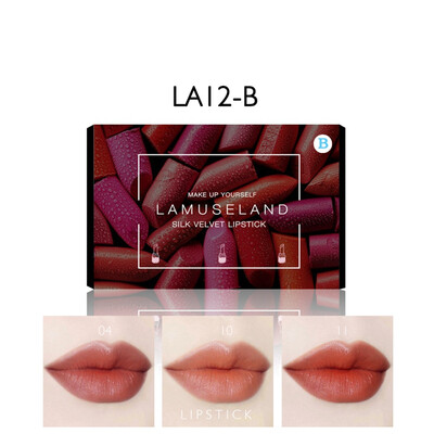 

3pcsset Waterproof Long-lasting Red Velvet Matte True Pencil Lipstick Lot Makeup Set